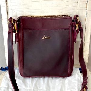 Joules burgundy leather crossbody bag